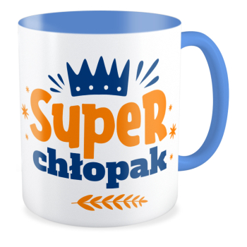 kubek SUPER CHŁOPAK - KORONA niebieski